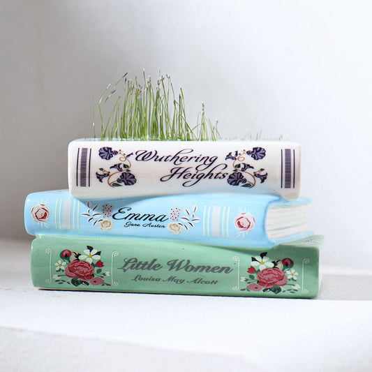 Literary Book Vase - Creative Ceramic Planter & Desk Organizer(Stack of books) V888-ELOSUNG26929