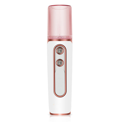 White Dual Nozzle Nano Facial Mister - USB Rechargeable Hydrating Spray V888-ELOSUNG26964