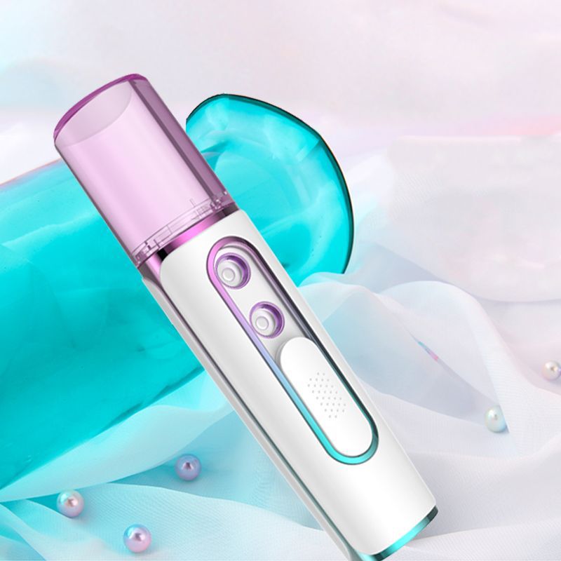 Purple Dual Nozzle Nano Facial Mister - USB Rechargeable Hydrating Spray V888-ELOSUNG26967