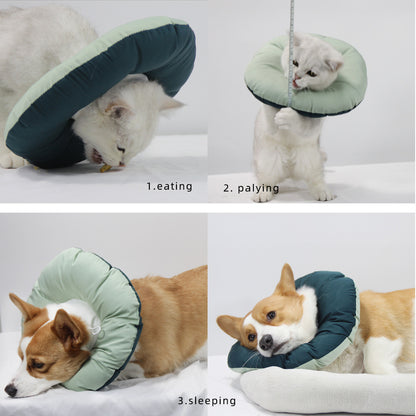 Green Adjustable Soft Elizabethan Collar for Pets - Comfortable Recovery Aid - M V888-ELOSUNG26969