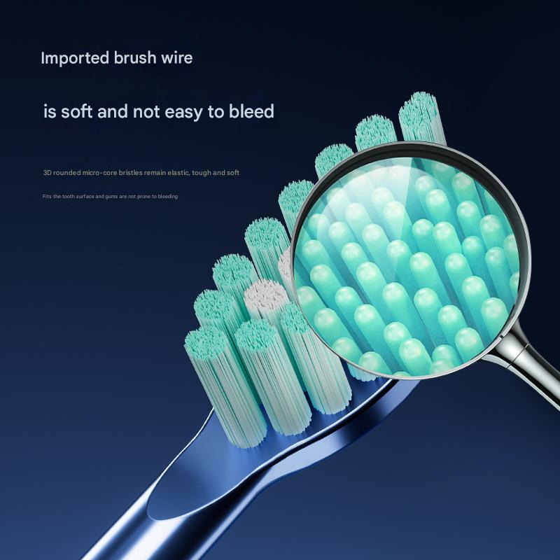 Advanced Sonic Toothbrush: 5 Cleaning Modes, 2-Min Timer, USB Fast Charge, Purple (4 brush heads) V888-ELOSUNG26974