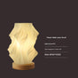 Unique Pleated Design Table Lamp - 3D Printed Washable Shade, Wooden Base, Adjustable LED (Flowers) V888-ELOSUNG26975