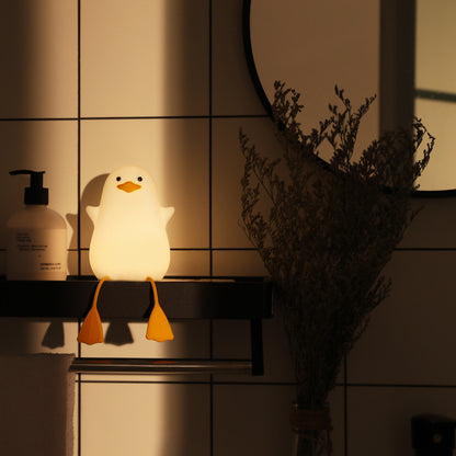 Cute Gull Silicone Night Light - Tap Control, USB Rechargeable, Kids Bedroom (Colorful yellow beak) V888-ELOSUNG26981