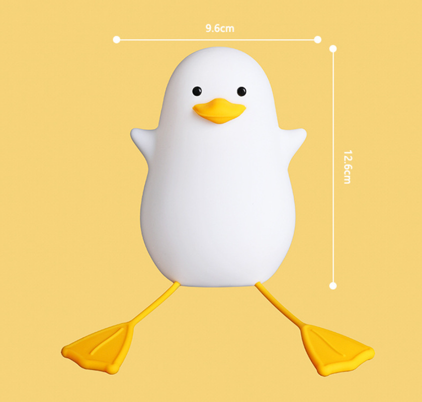 Cute Gull Silicone Night Light - Tap Control, USB Rechargeable, Kids Bedroom (Colorful yellow beak) V888-ELOSUNG26981