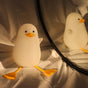 Cute Gull Silicone Night Light - Tap Control, USB Rechargeable, Kids Bedroom (Warm light three-speed yellow V888-ELOSUNG26982