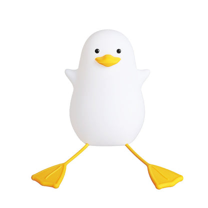 Cute Gull Silicone Night Light - Tap Control, USB Rechargeable, Kids Bedroom (Warm light three-speed yellow V888-ELOSUNG26982