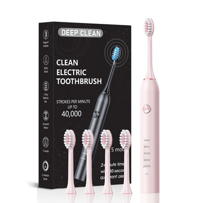 Pink Professional Sonic Toothbrush for Adults - 5 Modes, Smart Timer (4 brush heads) V888-ELOSUNG26985