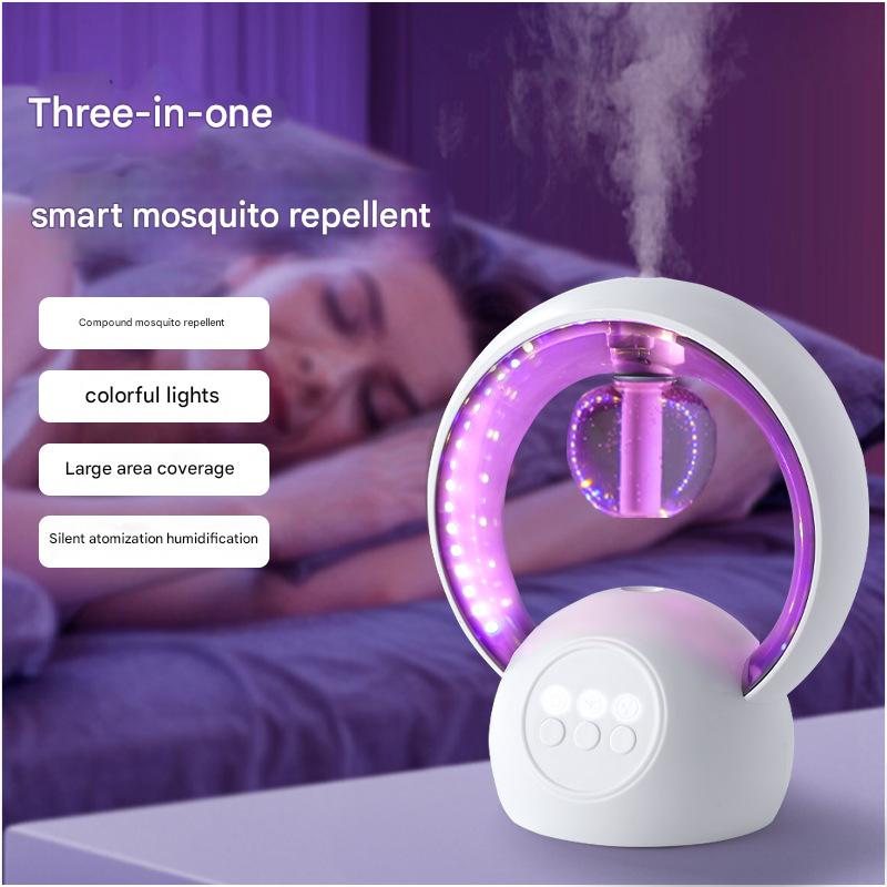 White Smart Mosquito Repeller & Humidifier - 3 Modes, Night Light, USB, Quiet Operation V888-ELOSUNG26995