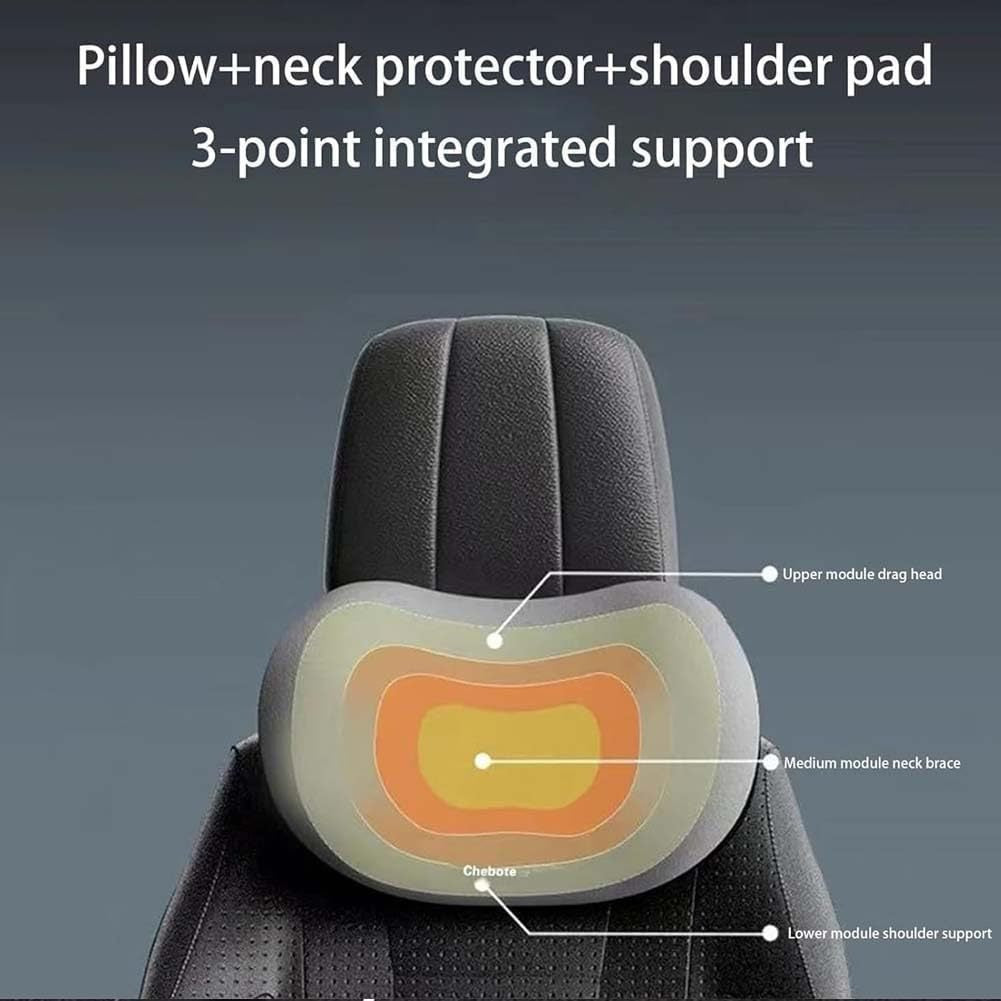 Pink Ergonomic Memory Foam Car Headrest & Lumbar Support Cushion Set - Driving Comfort Neck & Back Pillow V888-ELOSUNG27015