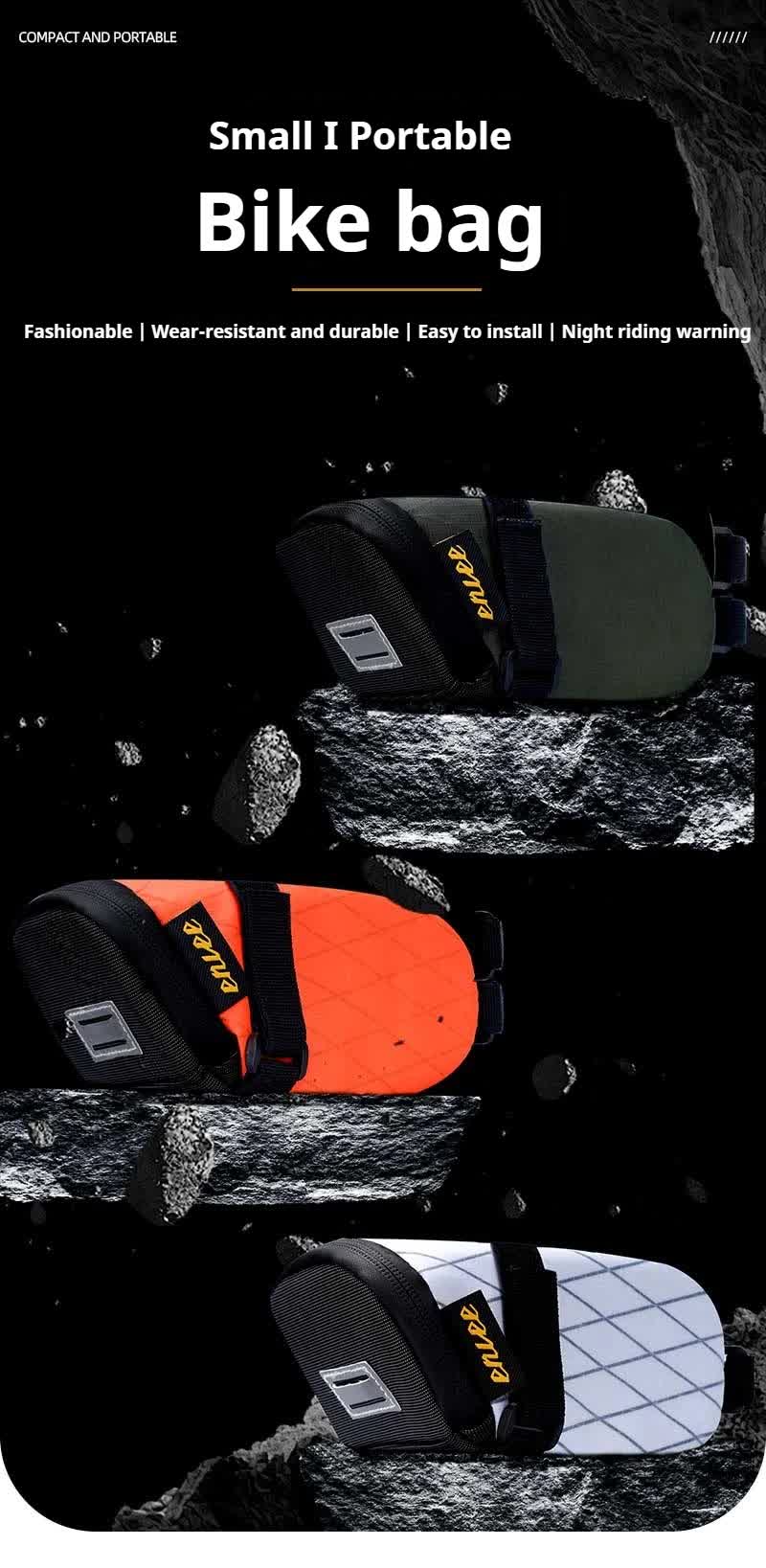 Green And Black Water-Resistant Bicycle Saddle Bag - 1.3L Reflective Seat Pack for Road & Mountain Bikes V888-ELOSUNG27019