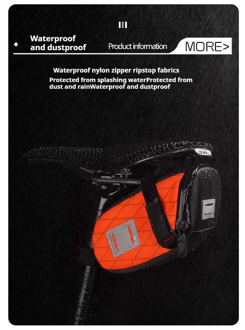 Green And Black Water-Resistant Bicycle Saddle Bag - 1.3L Reflective Seat Pack for Road & Mountain Bikes V888-ELOSUNG27019