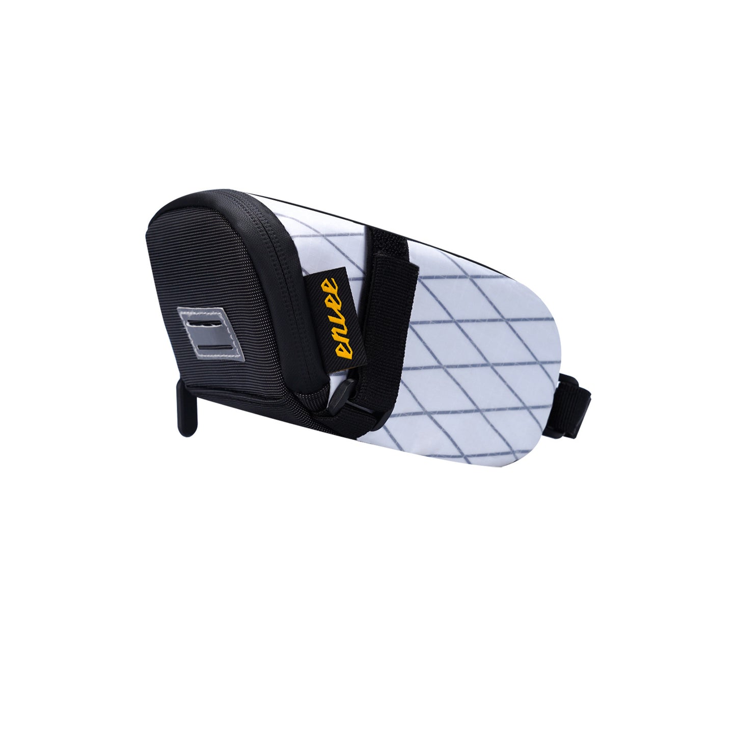 White And Black Water-Resistant Bicycle Saddle Bag - 1.3L Reflective Seat Pack for Road & Mountain Bikes V888-ELOSUNG27021