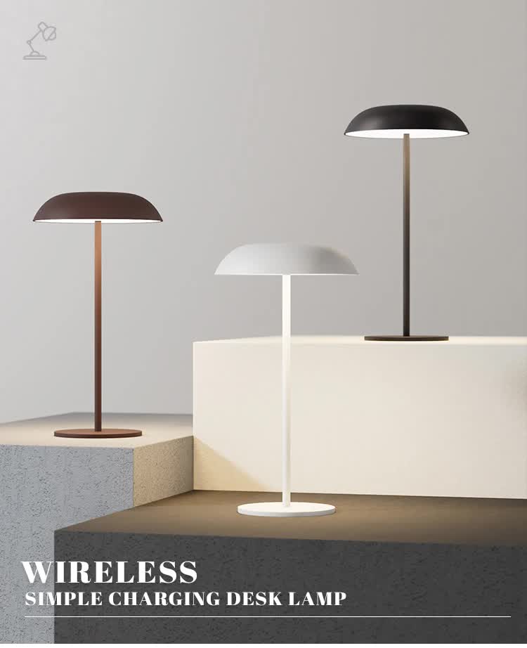 Black Minimalist Rechargeable LED Touch Table Lamp - 3-Color Stepless Dimming Metal Desk Light V888-ELOSUNG27035