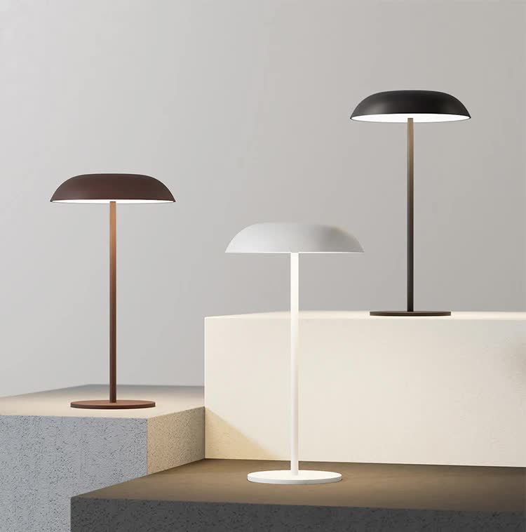 White Minimalist Rechargeable LED Touch Table Lamp - 3-Color Stepless Dimming Metal Desk Light V888-ELOSUNG27036
