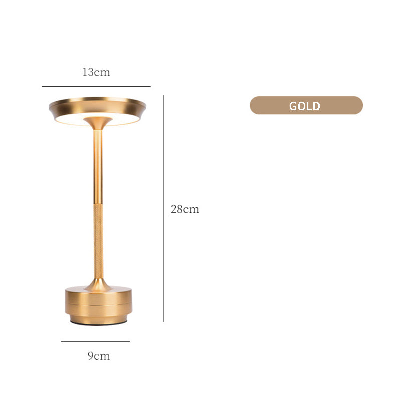 Gold Elegant Aluminum Alloy Rechargeable LED Touch Lamp - 3-Color Dimmable Cordless Table Light V888-ELOSUNG27038