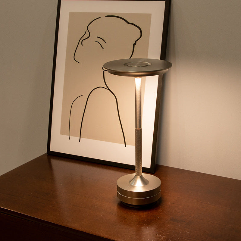 Gold Elegant Aluminum Alloy Rechargeable LED Touch Lamp - 3-Color Dimmable Cordless Table Light V888-ELOSUNG27038