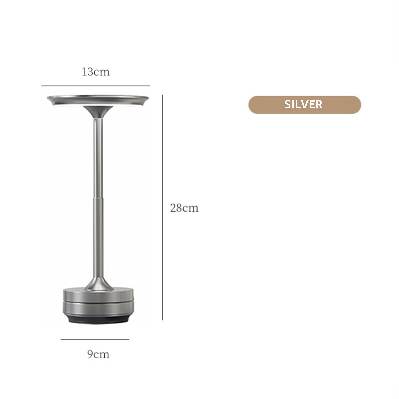 Silver Elegant Aluminum Alloy Rechargeable LED Touch Lamp - 3-Color Dimmable Cordless Table Light V888-ELOSUNG27039