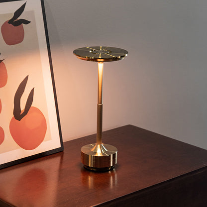 Silver Elegant Aluminum Alloy Rechargeable LED Touch Lamp - 3-Color Dimmable Cordless Table Light V888-ELOSUNG27039