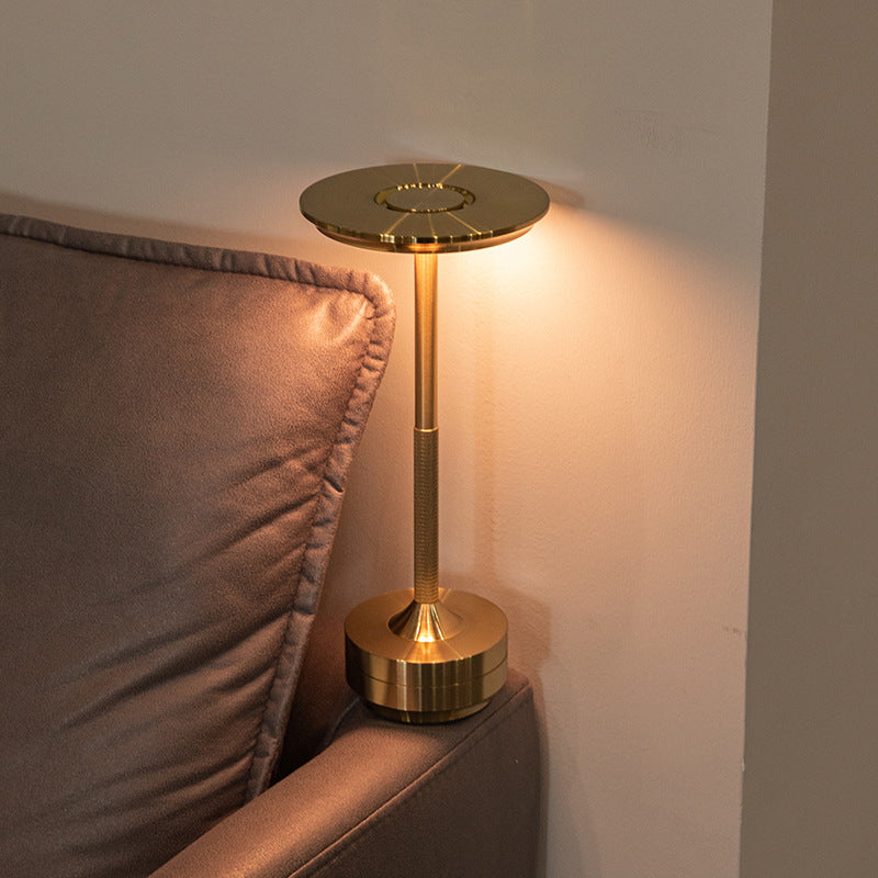 Silver Elegant Aluminum Alloy Rechargeable LED Touch Lamp - 3-Color Dimmable Cordless Table Light V888-ELOSUNG27039