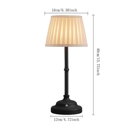 Black and White Elegant Rechargeable Fabric Shade LED Lamp - Cordless Touch Stepless Dimmable Table Light V888-ELOSUNG27042
