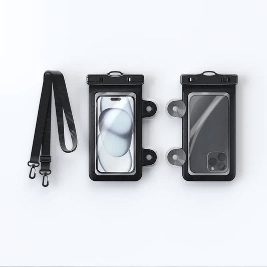 Black 2-Pack Universal IPX8 Waterproof Phone Pouch with Lanyard - Touch Sensitive Case for Swimming & Outdoor V888-ELOSUNG27055