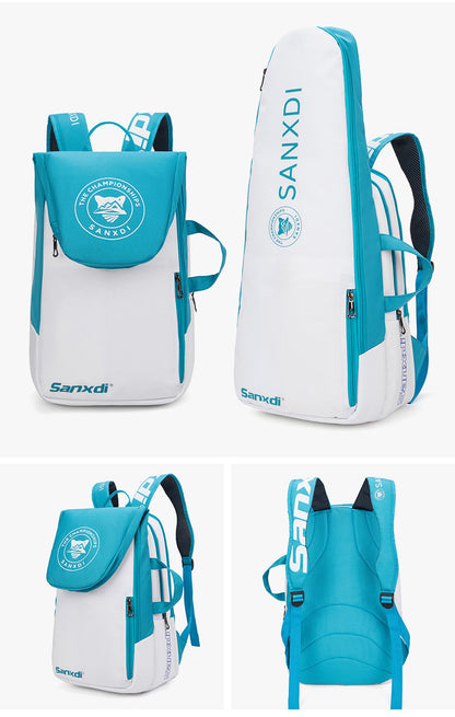 Blue and White Multifunctional Tennis & Badminton Backpack - Waterproof Racket Bag with Shoe Compartment V888-ELOSUNG27059