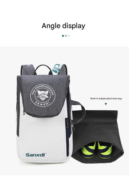 Blue and White Multifunctional Tennis & Badminton Backpack - Waterproof Racket Bag with Shoe Compartment V888-ELOSUNG27059