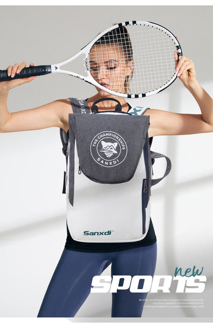 Blue and White Multifunctional Tennis & Badminton Backpack - Waterproof Racket Bag with Shoe Compartment V888-ELOSUNG27059