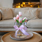 Pink Elegant Crystal Tulip LED Night Light - Rechargeable Touch Lamp with 3 Colors & Dimming V888-ELOSUNG27061