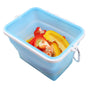 2 Pcs Blue Collapsible Silicone Food Storage Container - Microwave & Freezer Safe Lunch Box V888-ELOSUNG27066