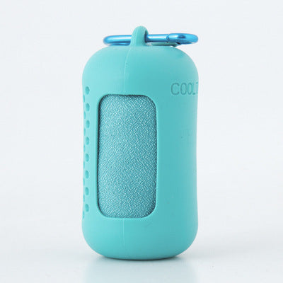 Light Blue Quick Dry Cooling Towel Set (2 Pack) - Microfiber Sport Towels with Silicone Cases & Carabiners V888-ELOSUNG27068