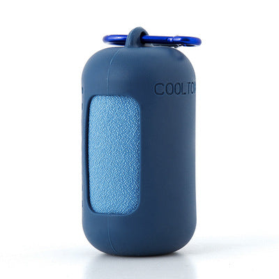 Dark Blue Quick Dry Cooling Towel Set (2 Pack) - Microfiber Sport Towels with Silicone Cases & Carabiners V888-ELOSUNG27069