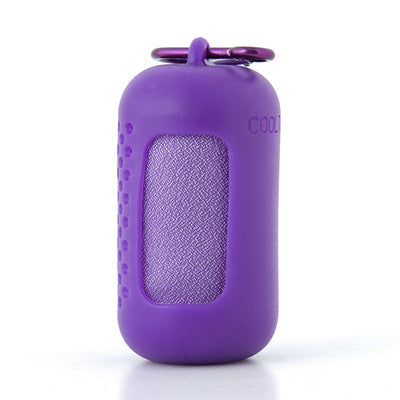 Purple Quick Dry Cooling Towel Set (2 Pack) - Microfiber Sport Towels with Silicone Cases & Carabiners V888-ELOSUNG27071