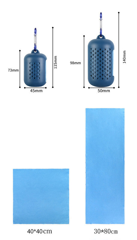 Purple Quick Dry Cooling Towel Set (2 Pack) - Microfiber Sport Towels with Silicone Cases & Carabiners V888-ELOSUNG27071