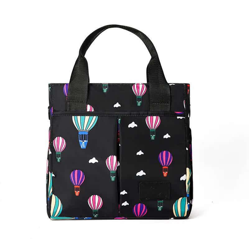 Black Versatile Nappy Bag Tote - Lightweight Diaper Bag with Insulated Pocket & Crossbody Strap V888-ELOSUNG27076