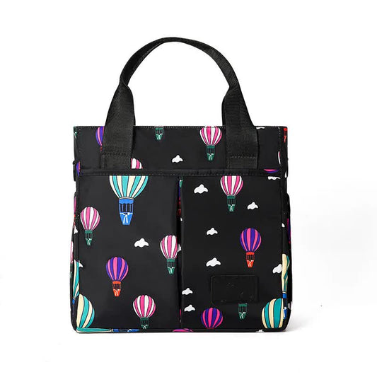 Black Versatile Nappy Bag Tote - Lightweight Diaper Bag with Insulated Pocket & Crossbody Strap V888-ELOSUNG27076