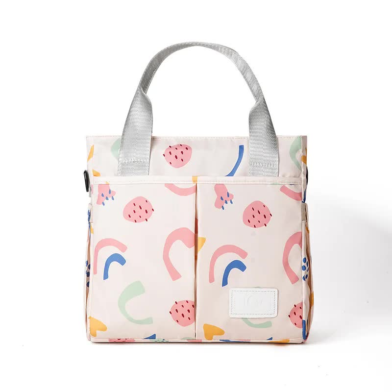 Pink Versatile Nappy Bag Tote - Lightweight Diaper Bag with Insulated Pocket & Crossbody Strap V888-ELOSUNG27078