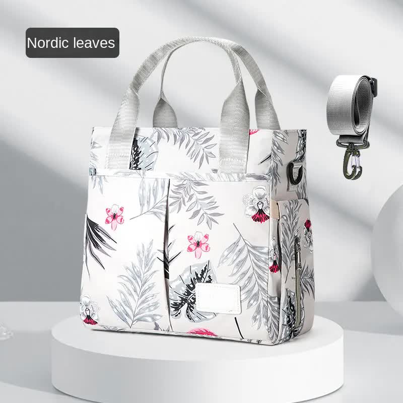 Grey Versatile Nappy Bag Tote - Lightweight Diaper Bag with Insulated Pocket & Crossbody Strap V888-ELOSUNG27079