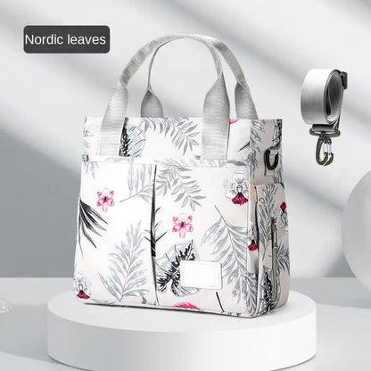 Grey Versatile Nappy Bag Tote - Lightweight Diaper Bag with Insulated Pocket & Crossbody Strap V888-ELOSUNG27079