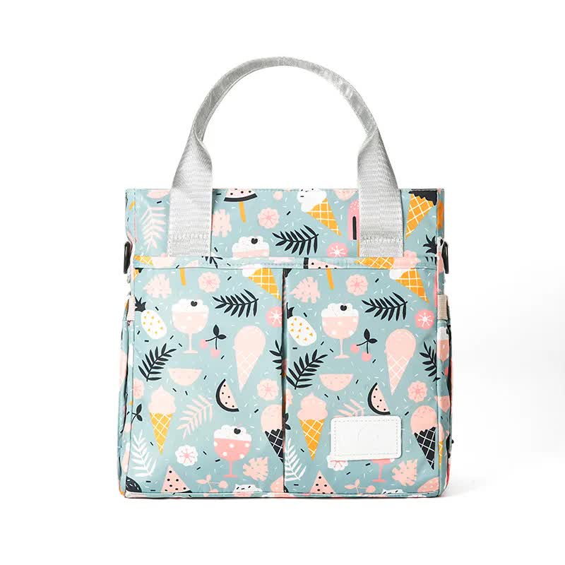 Green Versatile Nappy Bag Tote - Lightweight Diaper Bag with Insulated Pocket & Crossbody Strap V888-ELOSUNG27080