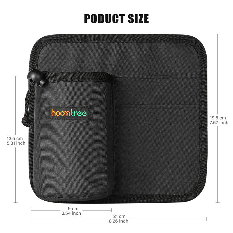 2 Pcs Black Hands-Free Luggage Handle Travel Cup Holder & Organizer Pouch V888-ELOSUNG27081