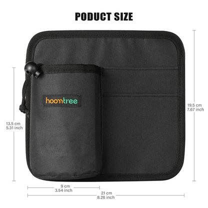 2 Pcs Black Hands-Free Luggage Handle Travel Cup Holder & Organizer Pouch V888-ELOSUNG27081