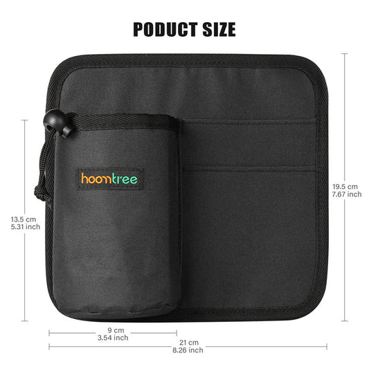 2 Pcs Black Hands-Free Luggage Handle Travel Cup Holder & Organizer Pouch V888-ELOSUNG27081