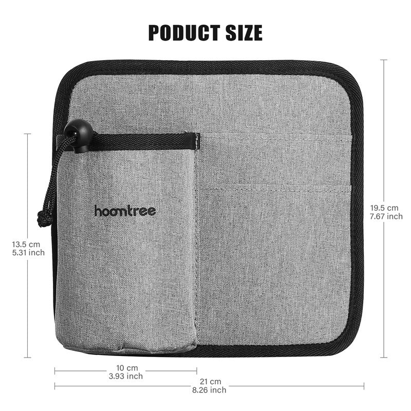 2 Pcs Grey Hands-Free Luggage Handle Travel Cup Holder & Organizer Pouch V888-ELOSUNG27082