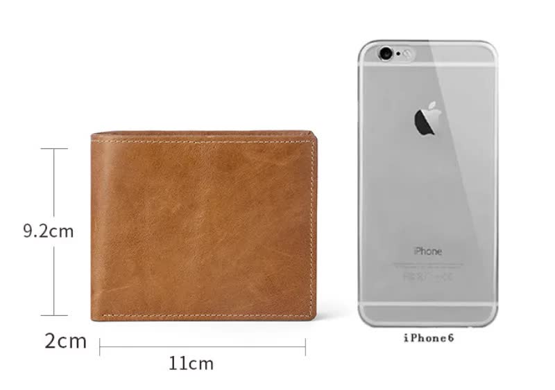 Brown Genuine Leather RFID Blocking Wallet for Men - Vintage Bifold with Coin Pocket & ID Window V888-ELOSUNG27100