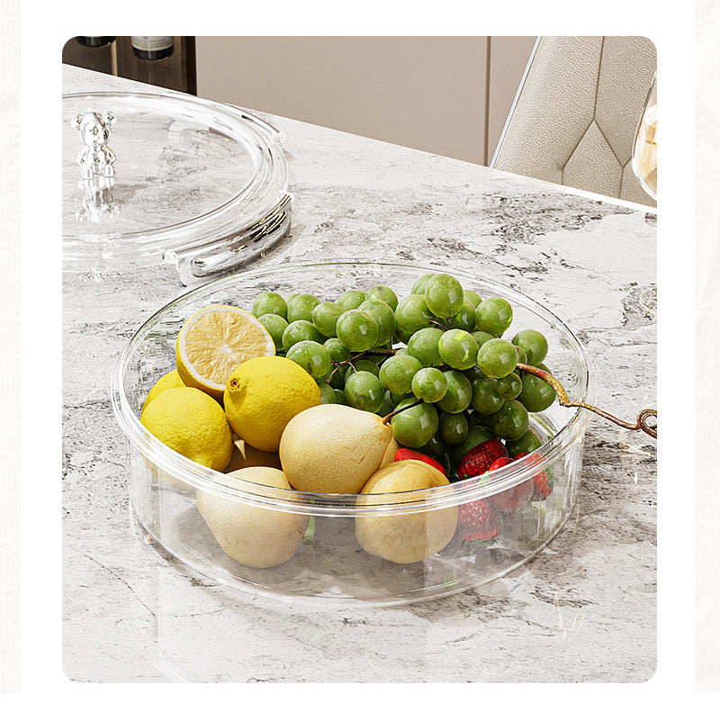 Grey And Beige Snap Button Elegant Compartment Serving Tray with Lid - Versatile Snack, Fruit & Candy Box V888-ELOSUNG27103