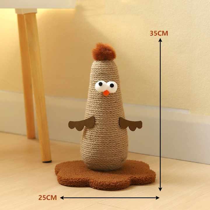 Pink Adorable Chick Cat Scratching Post - Durable Sisal Rope Scratcher Toy for Cats & Kittens V888-ELOSUNG27115