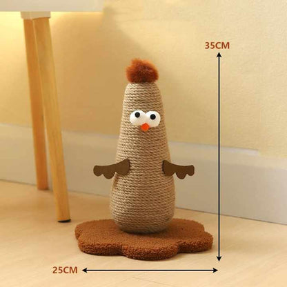 Pink Adorable Chick Cat Scratching Post - Durable Sisal Rope Scratcher Toy for Cats & Kittens V888-ELOSUNG27115