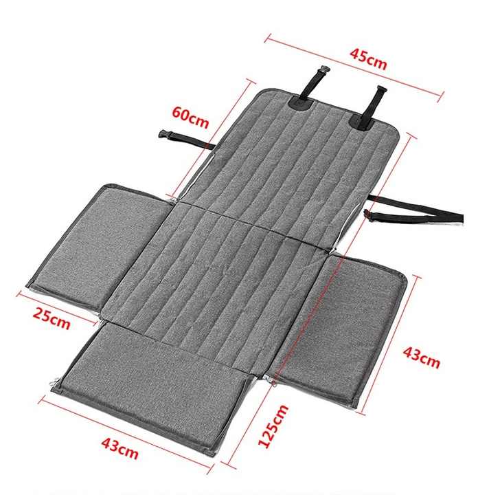Grey Waterproof Front Pet Car Seat Cover - Non-Slip Dog Booster Seat Protector Mat V888-ELOSUNG27127