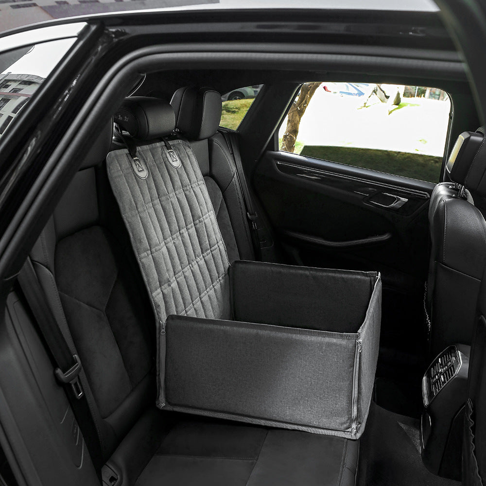 Black Waterproof Front Pet Car Seat Cover - Non-Slip Dog Booster Seat Protector Mat V888-ELOSUNG27128